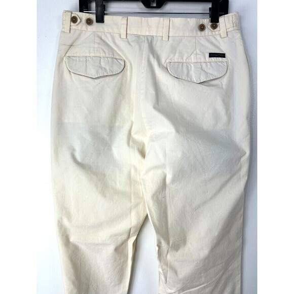 Tommy Hilfiger Pants Mens Sz 33X32 Cream Flat Front Chino Khakis Straight Leg R - Picture 9 of 12